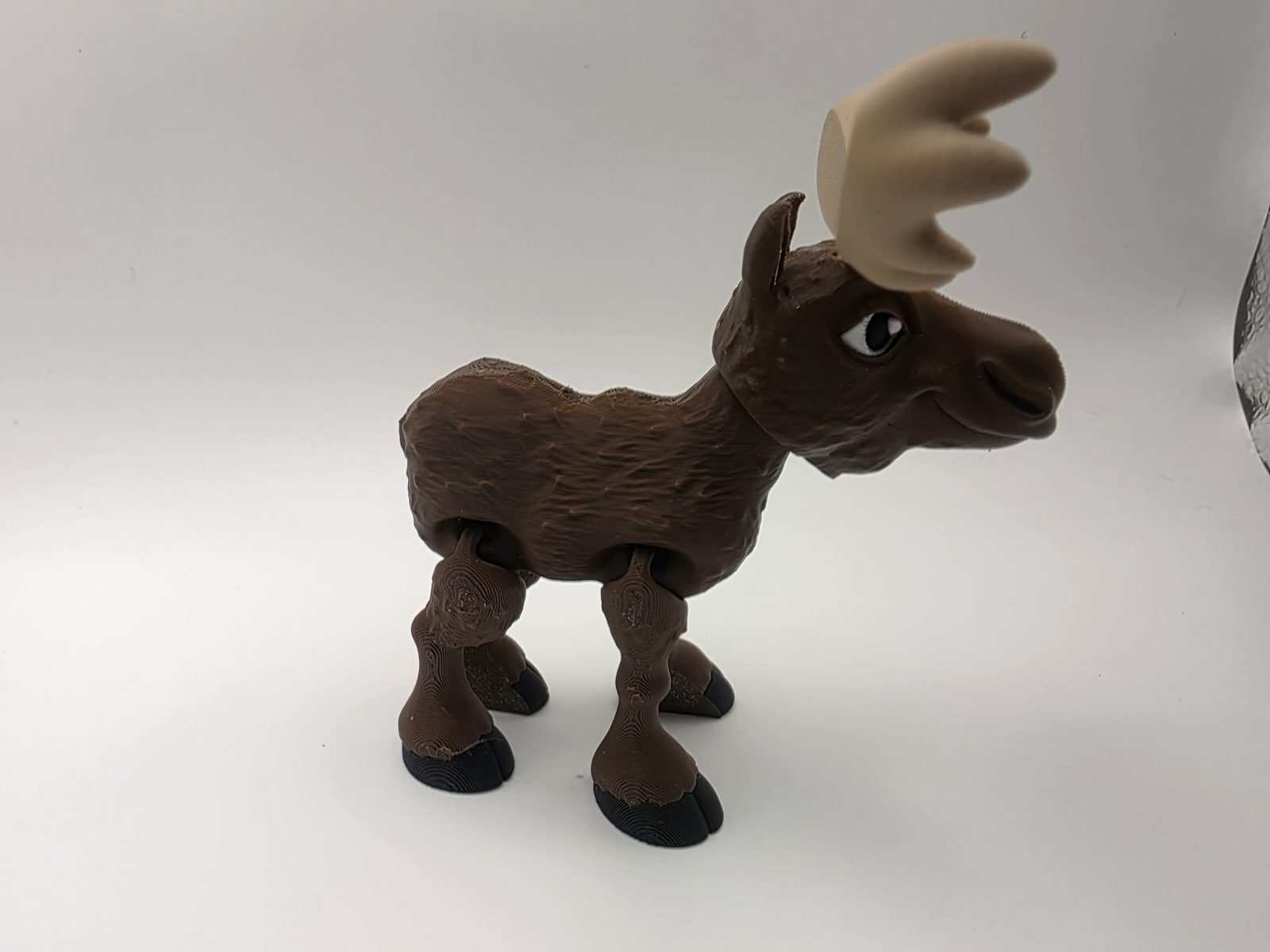 Bull Moose - Big Timber - 4" Long x 2.75" Tip of Antler to Tip of Antler x 4.25" Tall - Coffee Brown, Black, White, Matte Light Brown 3D printed item image