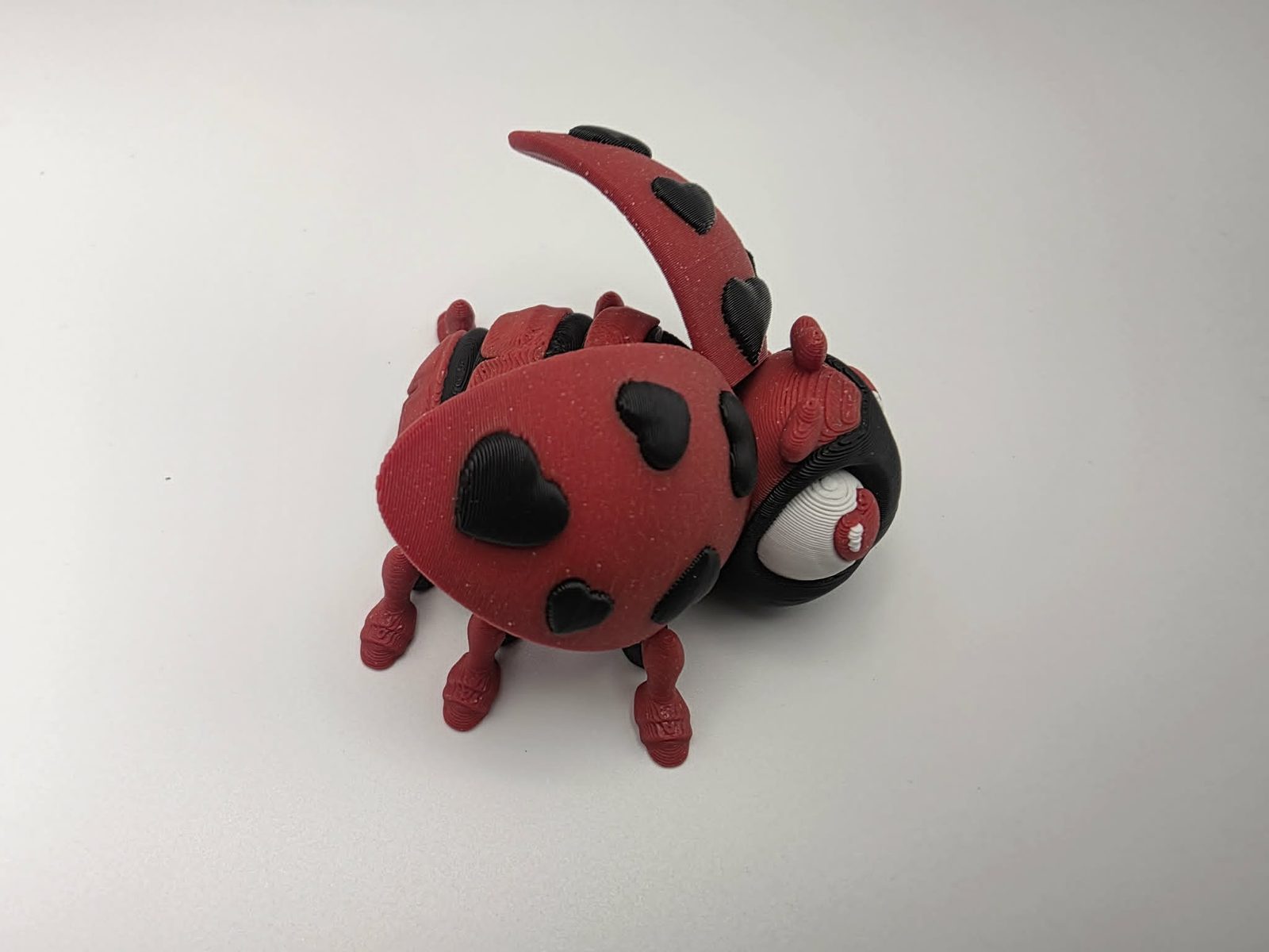 Lovebug - Heart Spot - 2.5" Long x 2.75" Wide x 1.25" Tall - Black, Fire Engine Red, White 3D printed item image