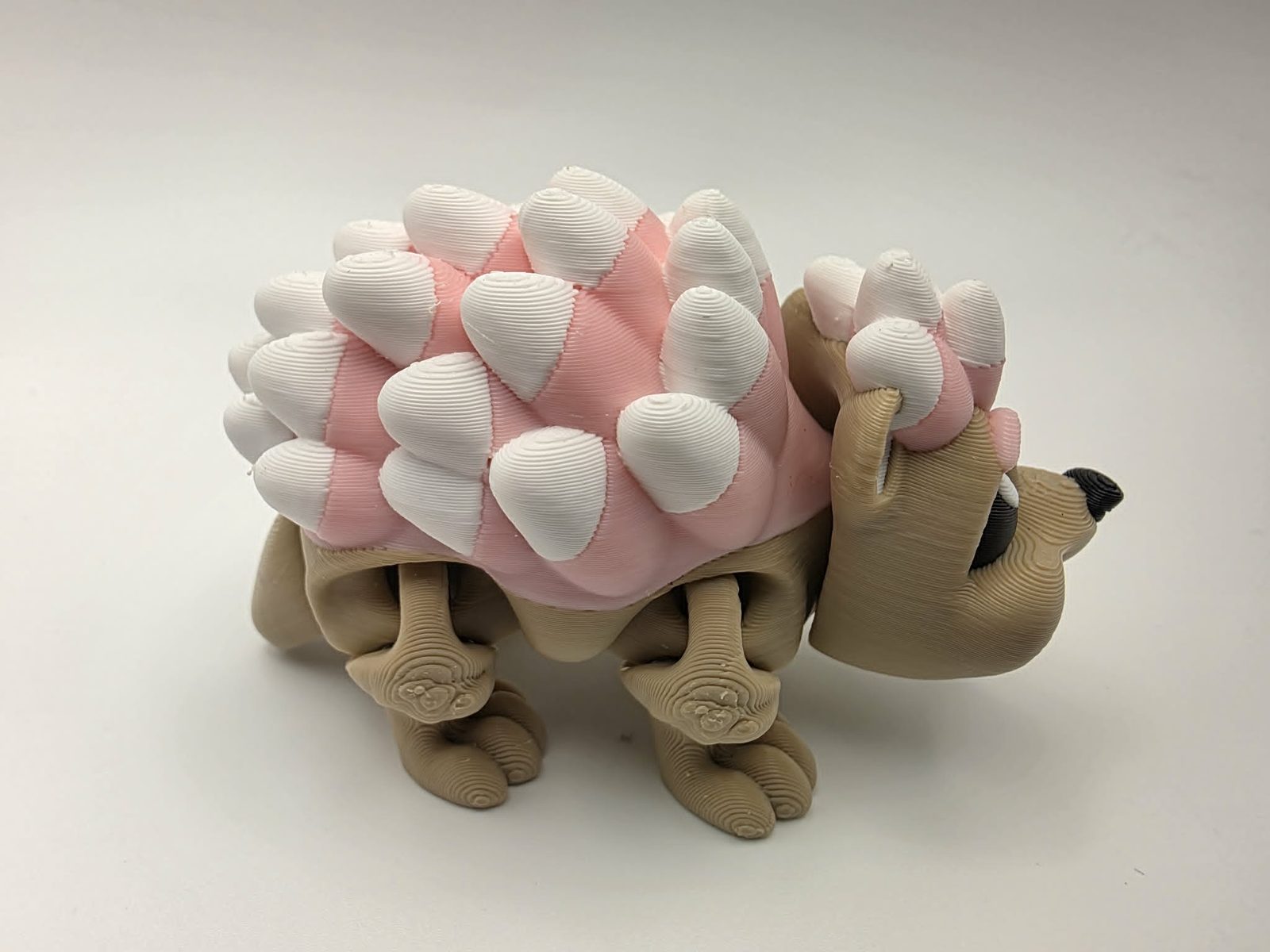 Hedgehog - Sweet Cream - 3" Long x 1.75" Wide x 2" Tall - Matte Light Brown, Sakura Pink, White, Black 3D printed item image