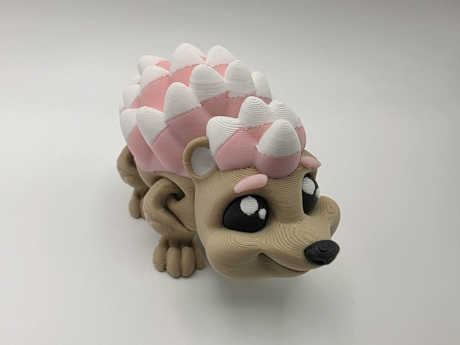 Hedgehog - Sweet Cream - 3" Long x 1.75" Wide x 2" Tall - Matte Light Brown, Sakura Pink, White, Black 3D printed item image