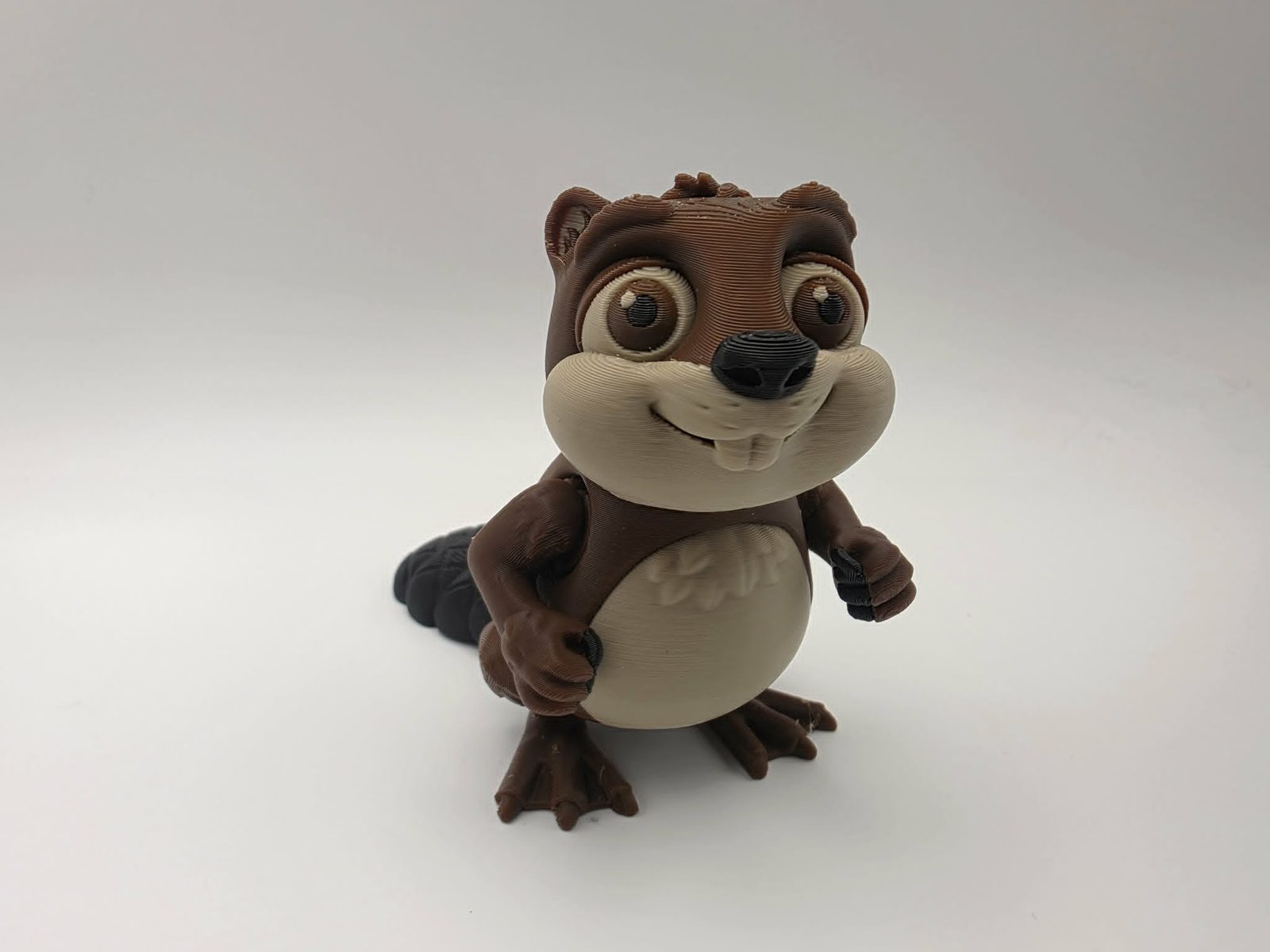 Beaver - Bucky Beaver Buddy - 4" Long x 2.25" Wide x 3.25" Tall - Chocolate, Matte Light Brown, Black 3D printed item image