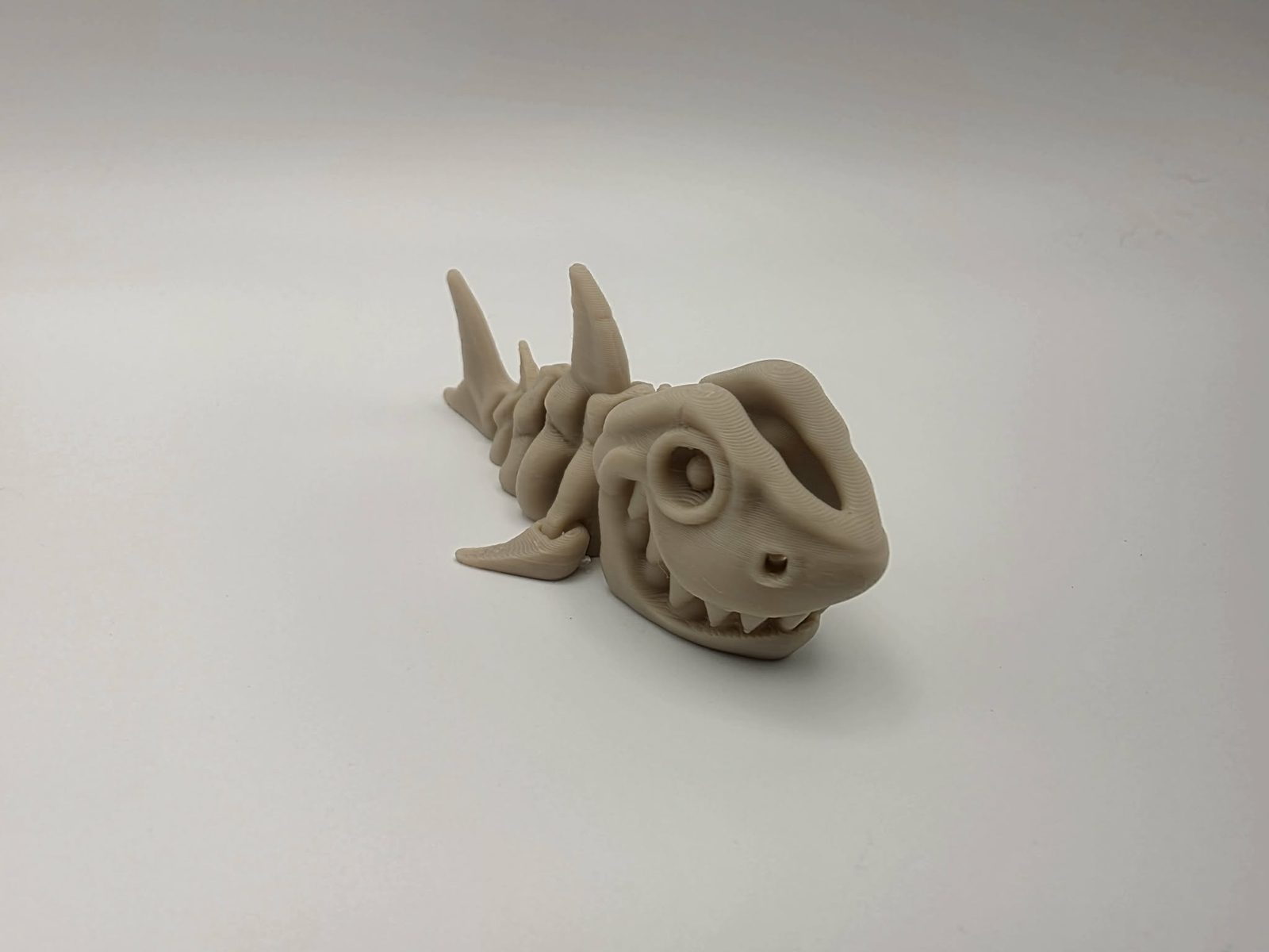 Skeleton Shark - Bone Bite Shark - 3.5" Long x 1.5" Wide x 1.25" Tall - Bone White 3D printed item image