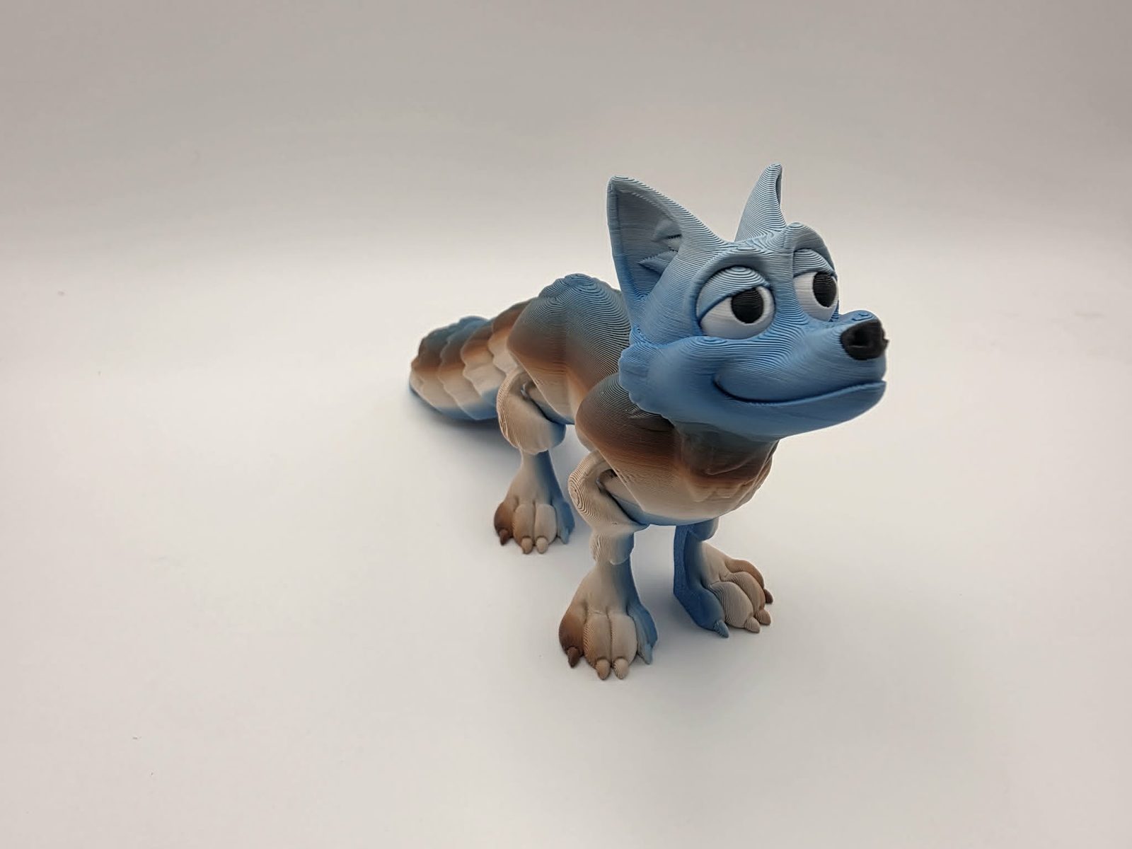 Fox - Curious Creek Fox - 6" Long x 1" Wide x 3" Tall - Cream, Brown, Blue, White, Black 3D printed item image