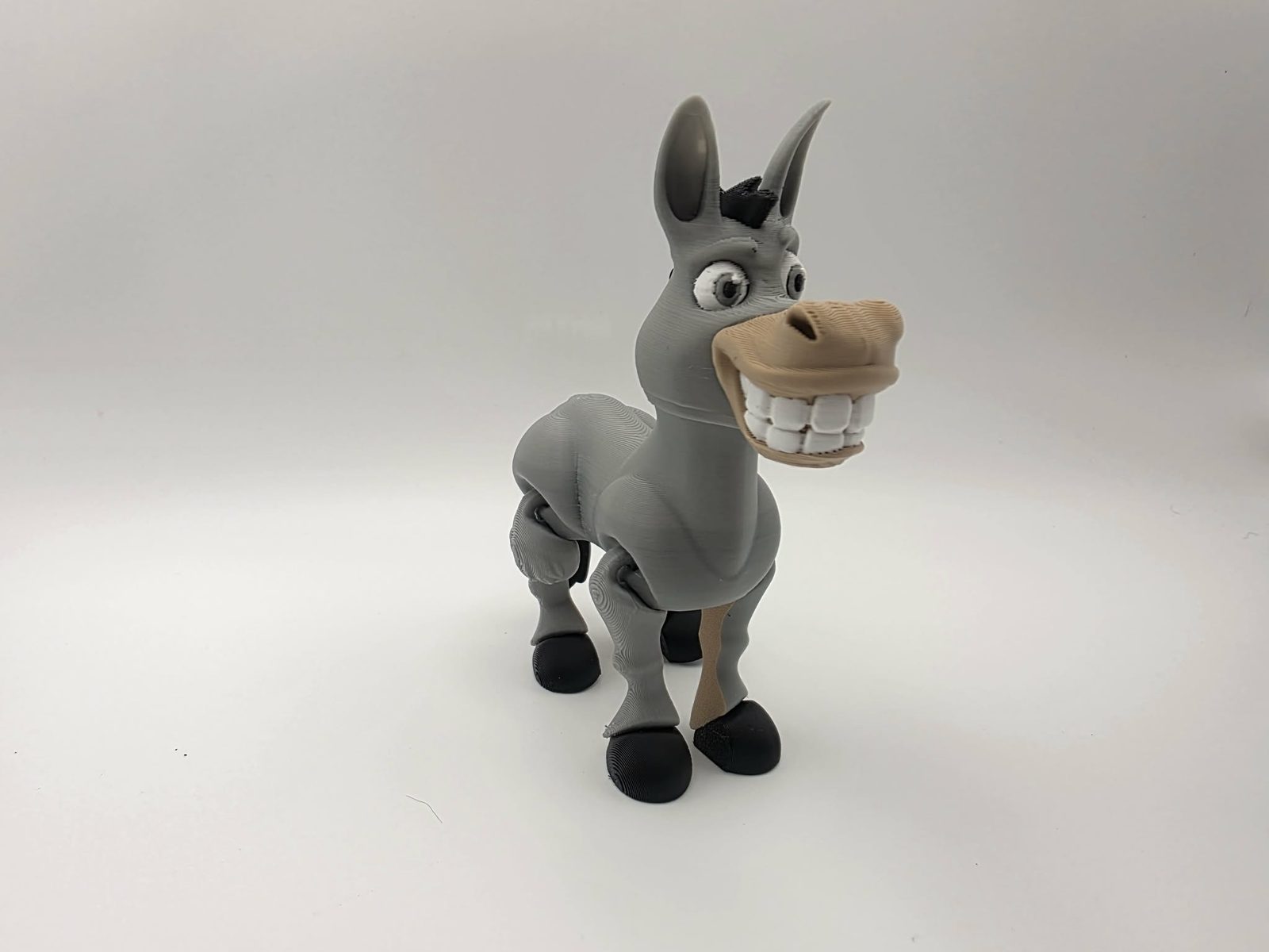 Donkey - Giggle Hooves - Matte Light Brown, Gray, Black, White 3D printed item image