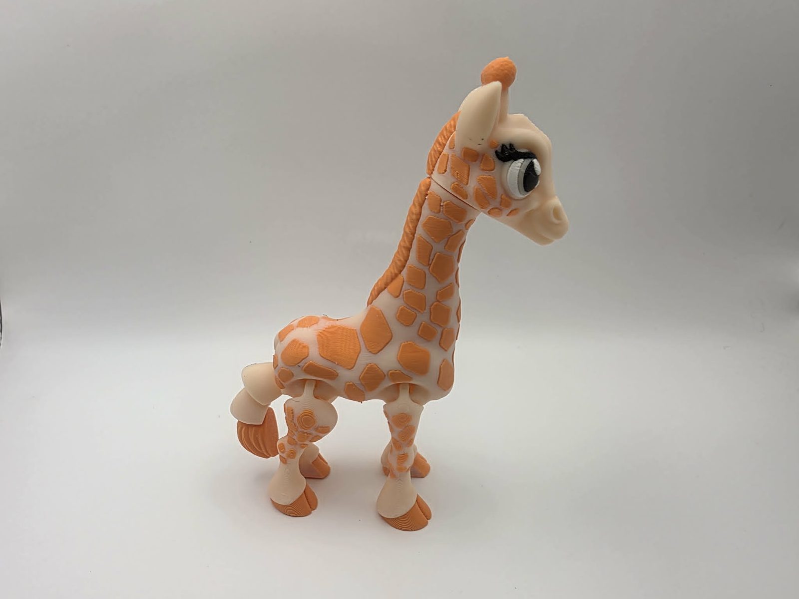 Adult Giraffe - Savannah Sweetheart - 4" Long x 1.25" Wide x 5.25" Tall - Beige, Sunny Orange, Black, White 3D printed item image