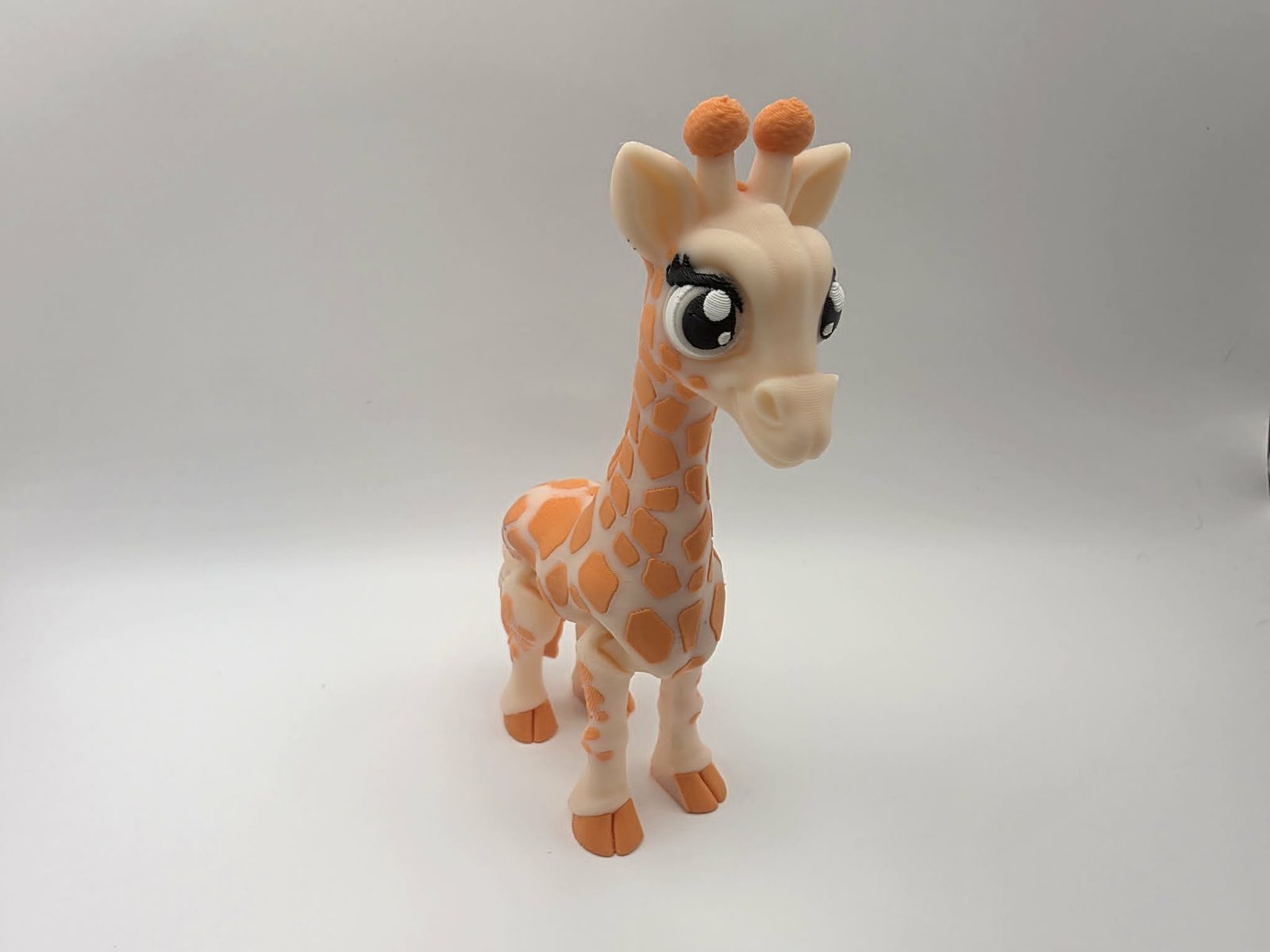 Adult Giraffe - Savannah Sweetheart - 4" Long x 1.25" Wide x 5.25" Tall - Beige, Sunny Orange, Black, White 3D printed item image