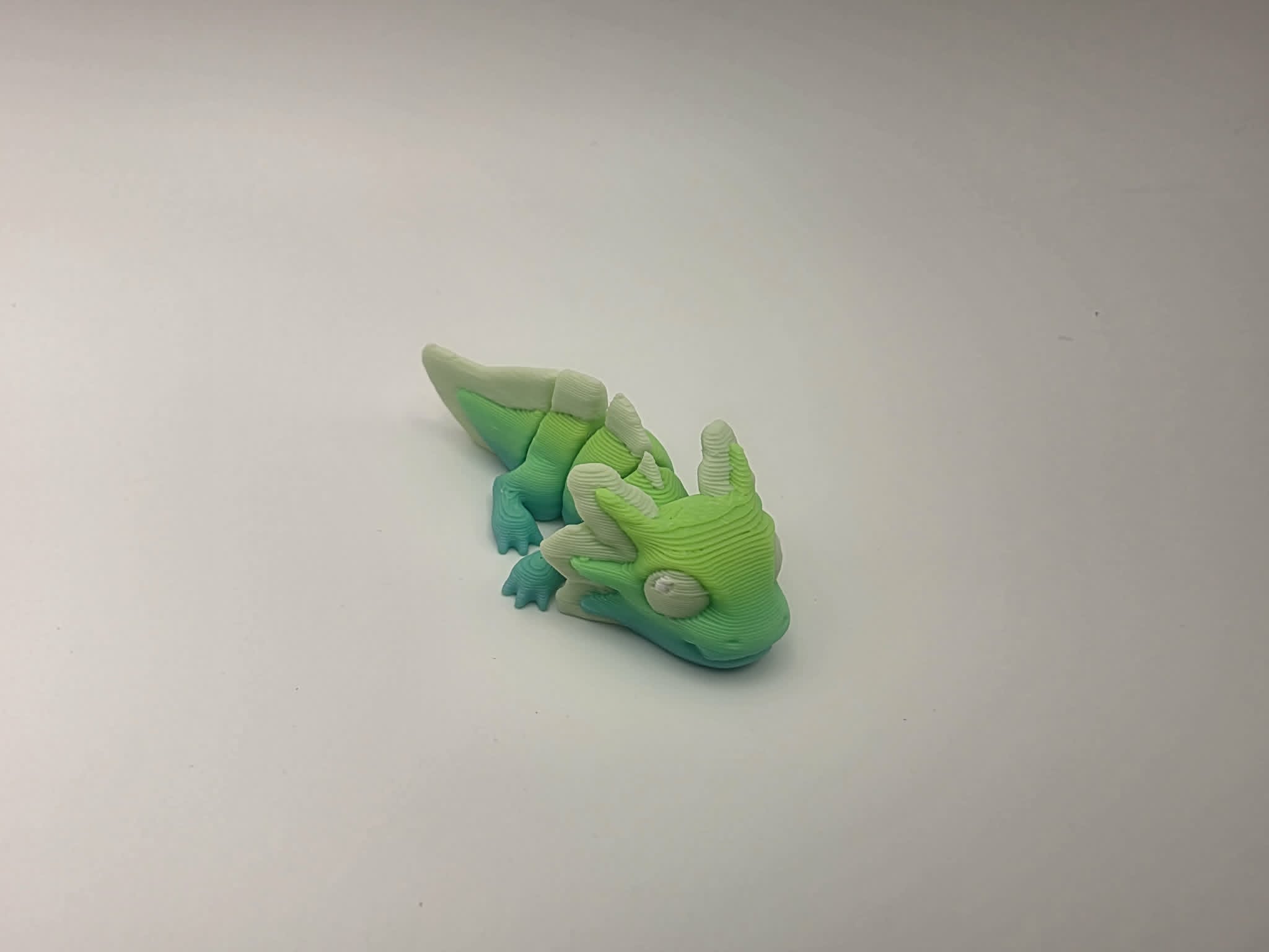 Axolotl - Lemon Lime - Matte Yellow Green Rainbow, Matte Mint Green, White 3D printed item image